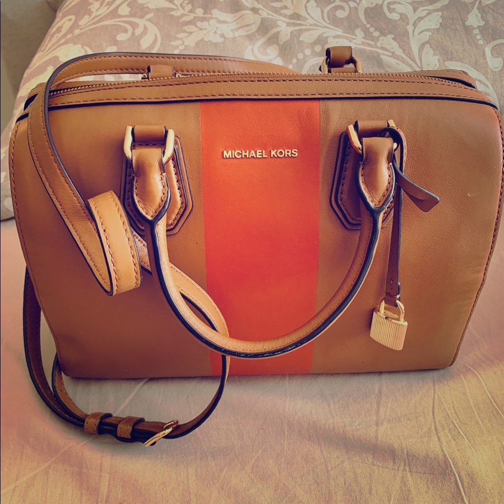 Michael Kors Center Stripe Mercer Medium DuffelBag